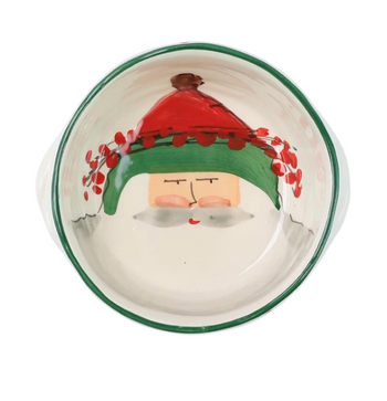 Vietri Old St. Nick Small Handled Round Baker